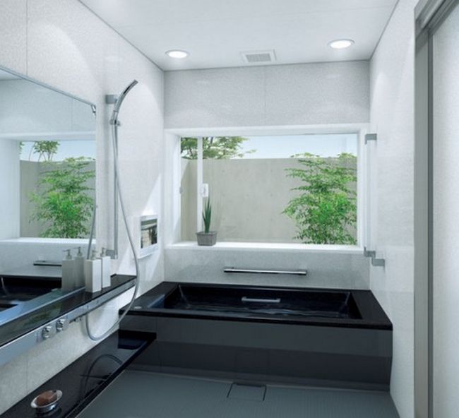 small-bathroom-modern-black-corner-bath