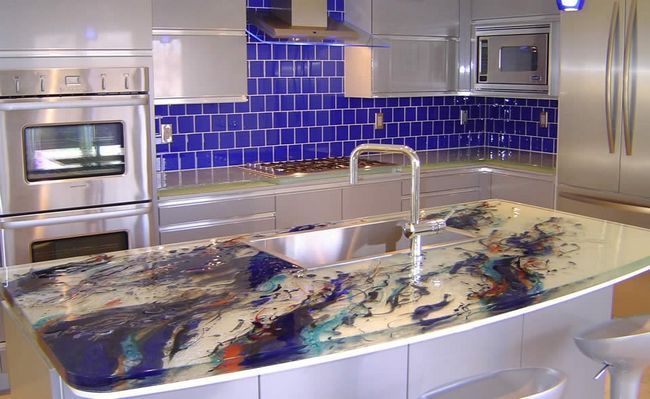 Kitchen-Glass Countertops