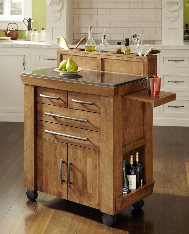 small-kitchen-island table dor the wint witch shelves, surface for the meat