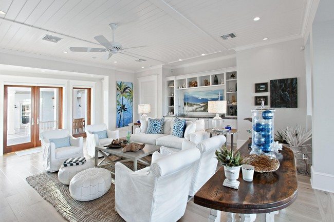 stunning living room design gray coastal interior big round whit sofa with brown tea table