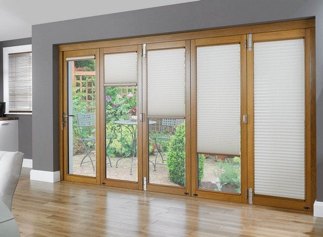 french door curtains as a solid rolled down blinds