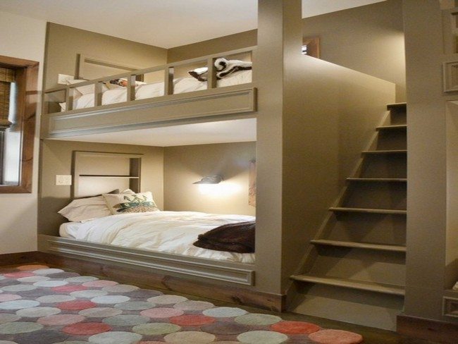 A Bedroom With Bunk Bed Decor, Bunk Bed Decor