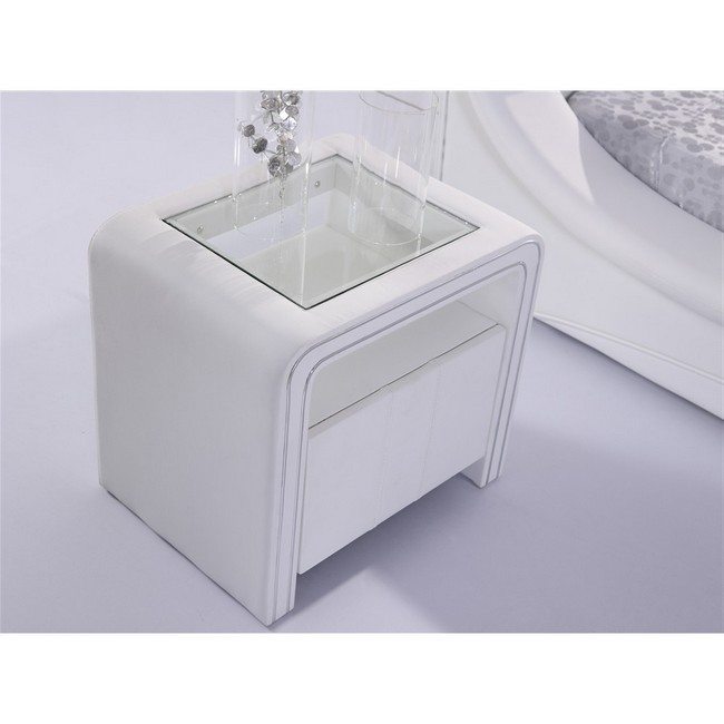 ultramodern hi tec night stand of a white color