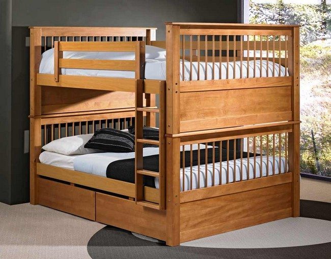 toq double bank bed made from pine