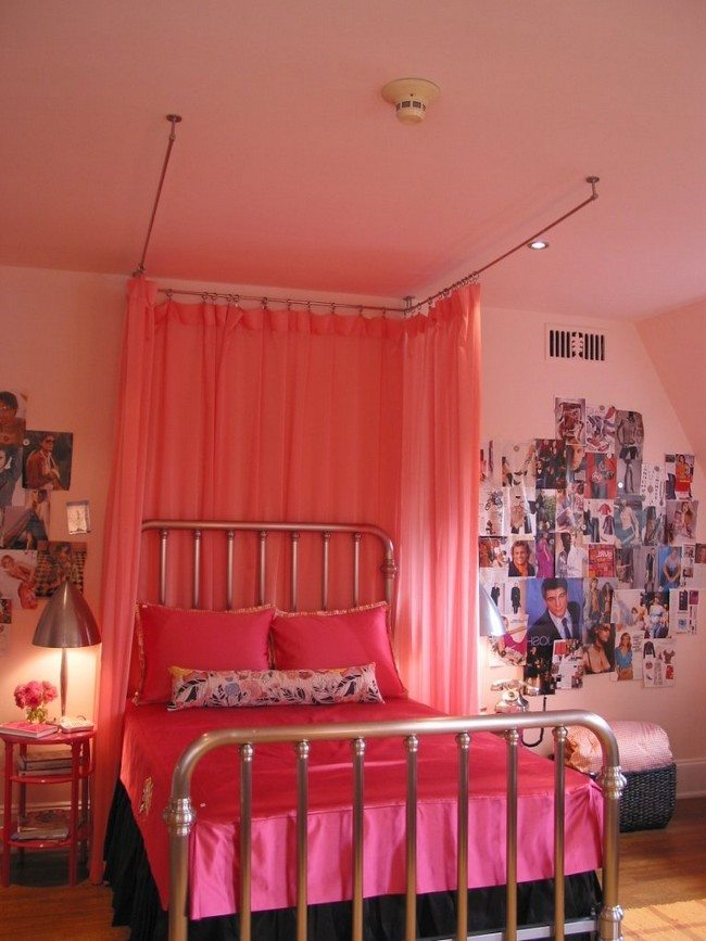 : Bright setting with art clippings on the wall