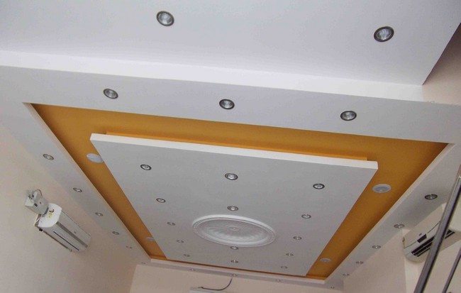 false ceiling with small round lights