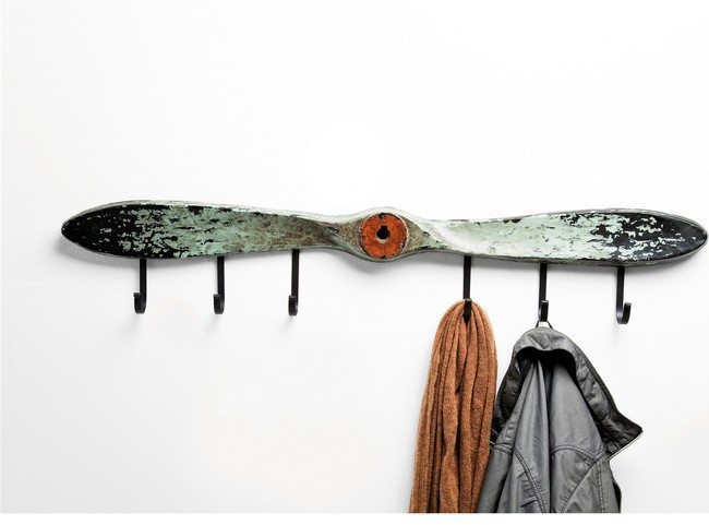 Piece of metal substituted for use as a coat rack