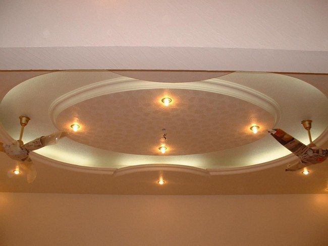 round plastic ceiling with four lights