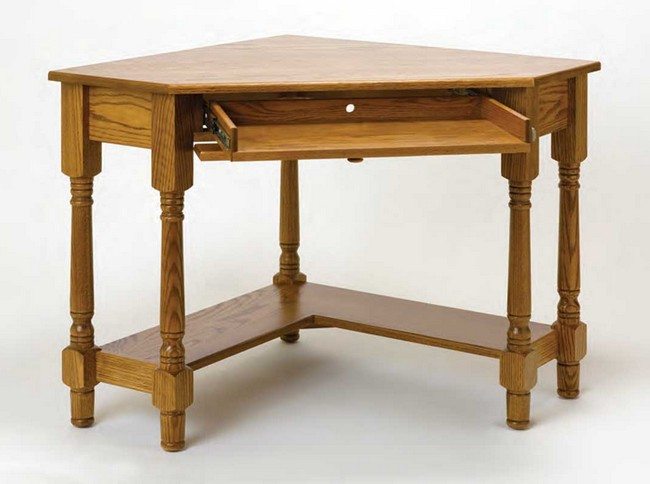 example of real wooden corner desk