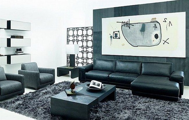 Living room with dark aesthetic