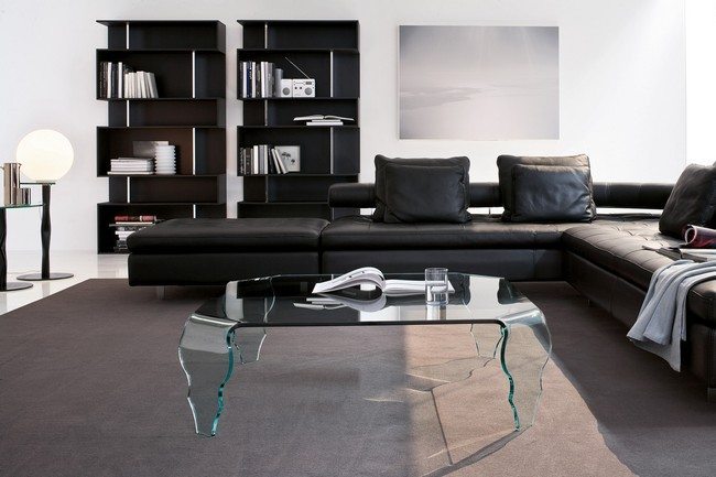 Black and brown leather furniture