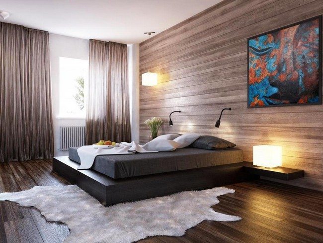 Minimalist bedroom with minimal lighting