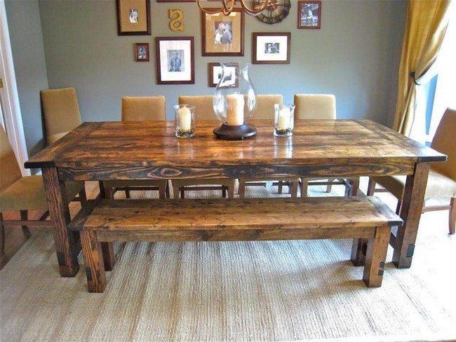 Table with rich, wooden texture