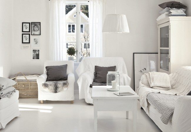 Living room with white background