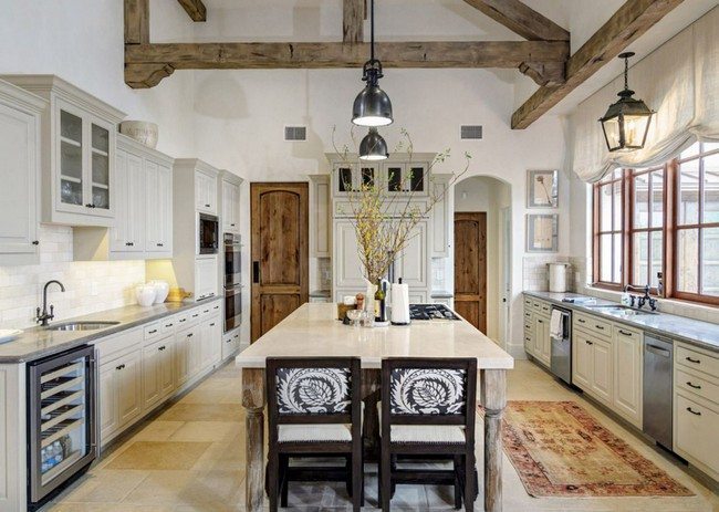 White-washed rustic kitchen