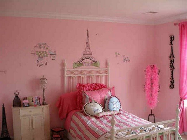 Pink-painted walls