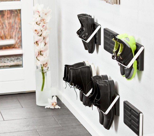 Shoe holder on wall