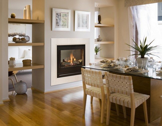 american style fireplace