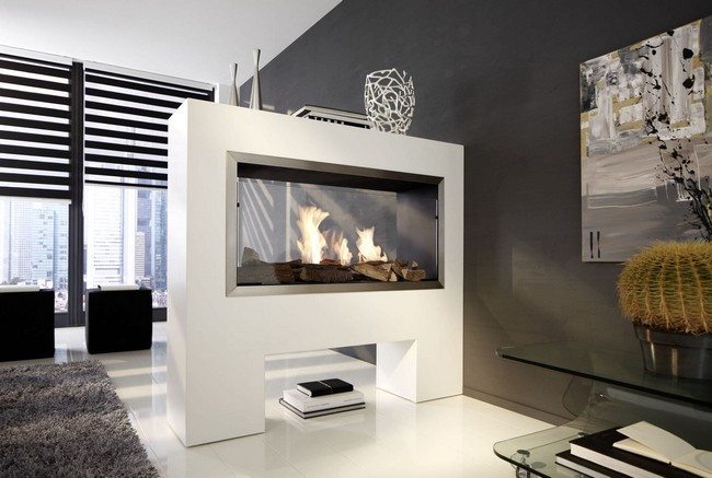 white fireplace  on the pedestal