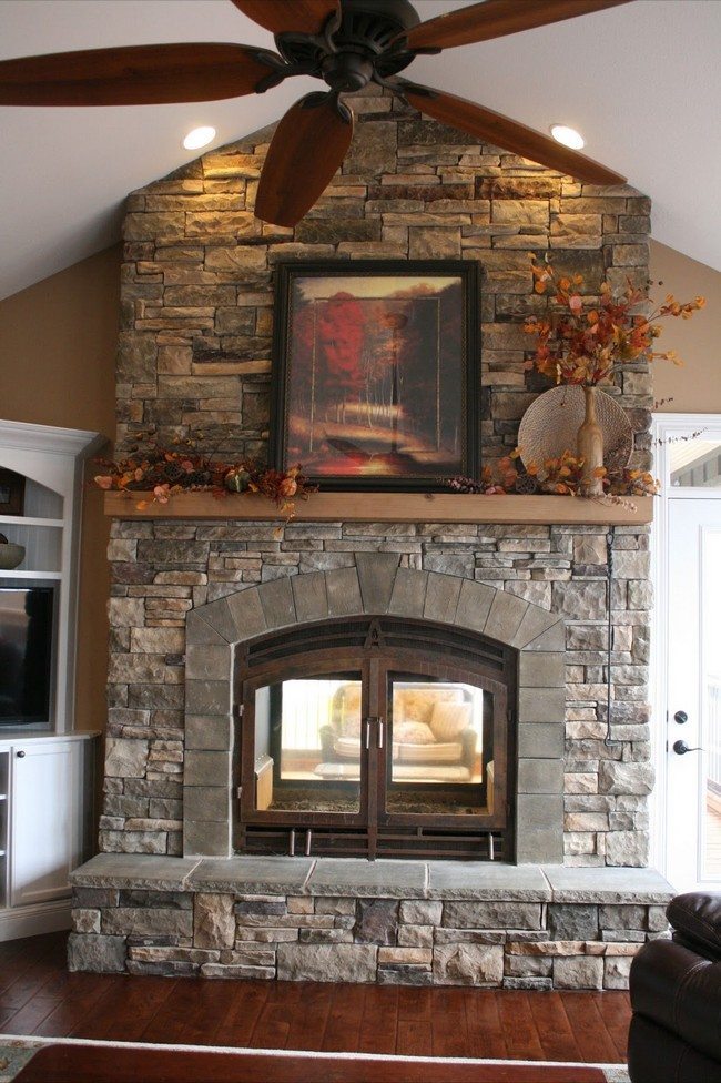 indoor and outdoor fireplace