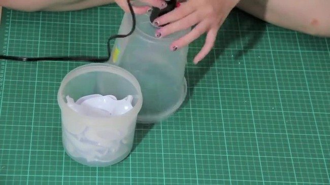 Cutting out holes in lampshade