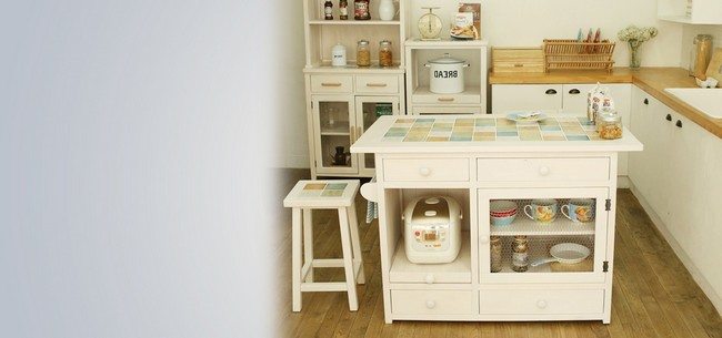 Tiny kitchen with small furniture