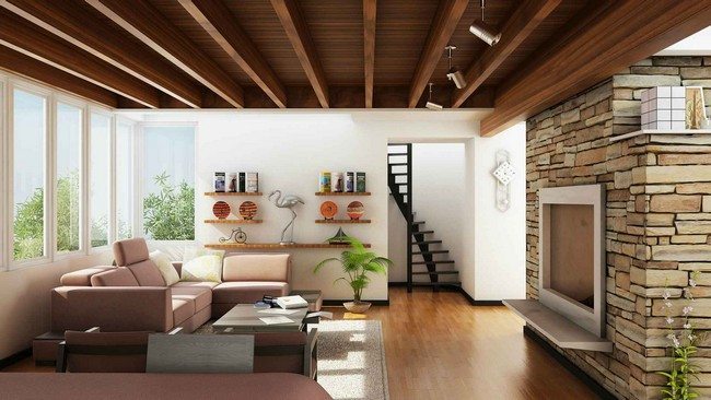 beautiful white dark brown wood glass modern design interior your home of living room white sofe windows wood floor wall fireplace wood floor roof wood at livin-groom with home interior design