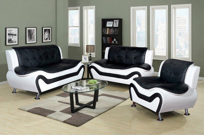 Elegant, custom black and white couches