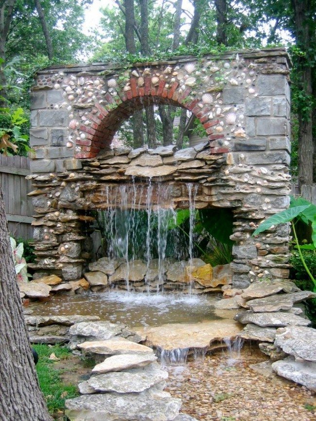 Creatively-designed, natural-looking waterfall