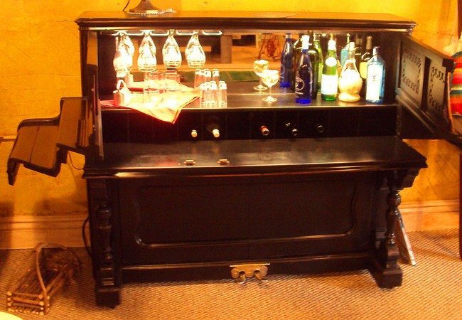 Old piano used to store liquor