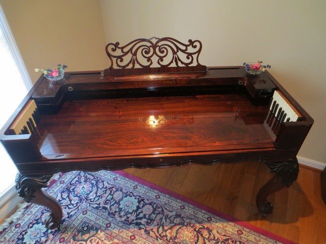 Polished piano table