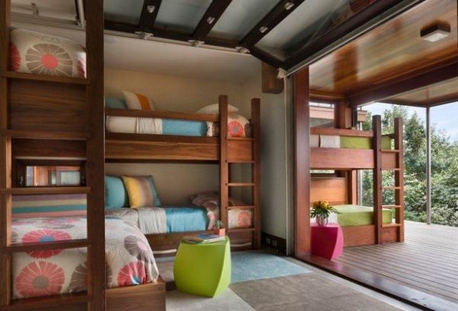 Bunk beds on the inside and outside! 