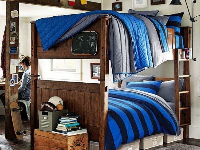 Classic bunk bed design with stairs
