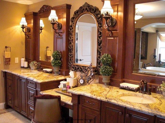 Cabinets with stone tabletops