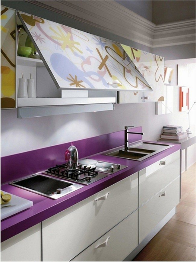 Bright purple countertop