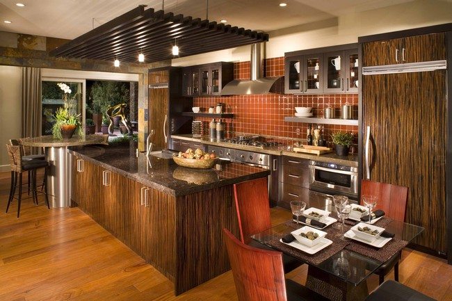 Flat-panel kitchen cabinets