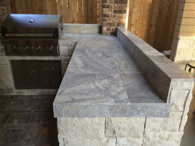 Countertop made from concrete slab