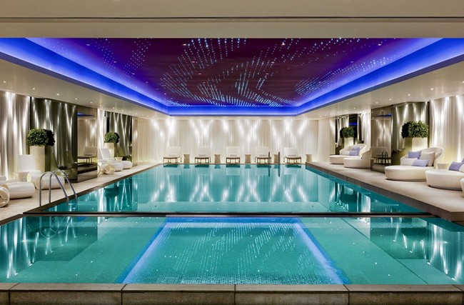 Large indoor pool with magnificent fiber-optic ceiling
