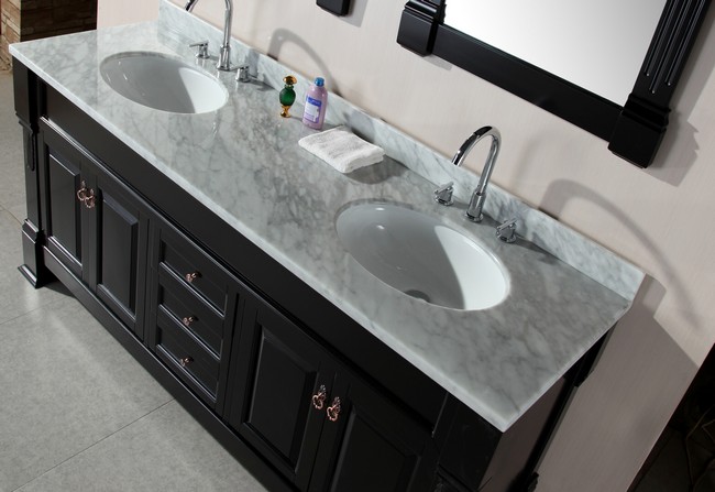Grey countertop made from marble with vein