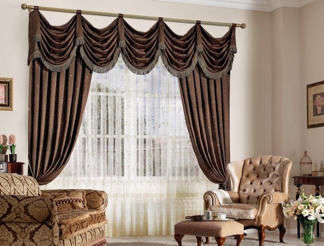 Heavy Dark Brown Curtains With Sophisticated Design