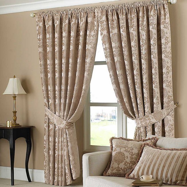 Sophisticated Curtains With Matching Curtain Holders