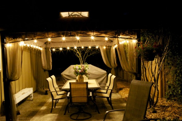 Creative lighting fixtures make your gazebo come alive in the evening