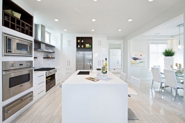 Crisp-clean white kitchen design