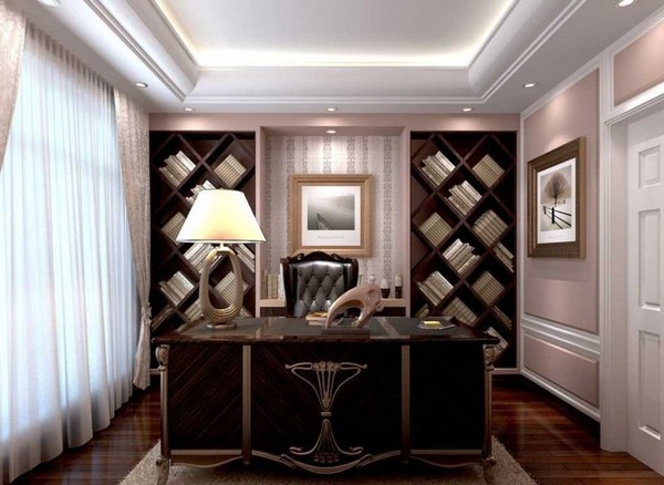 Contemporary study with elegant furniture